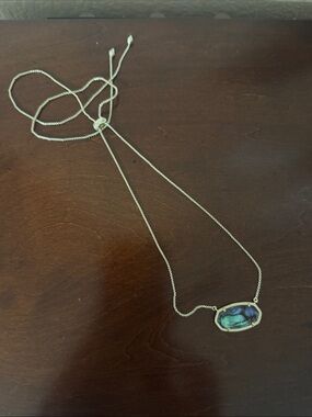 Kendra Scott Gold Abalone Pendant Lariat Necklace - Green Blue
